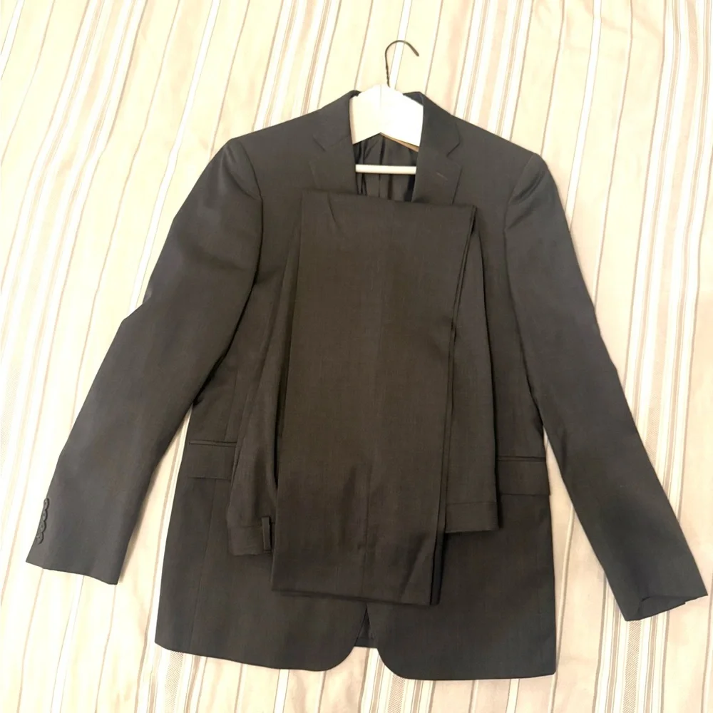 Calvin Klein Charcoal Gray Two-Piece Suit Jacket & Pants